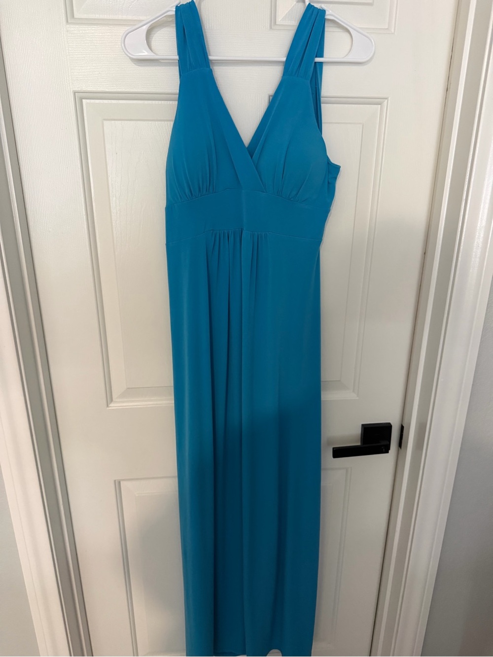 Sleeveless Teal V-Neck Maxi Dress